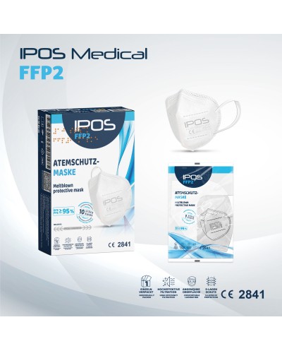 IPOS-MEDICAL FFP2-Atemschutzmaske, Weiß 10er-Box - 1